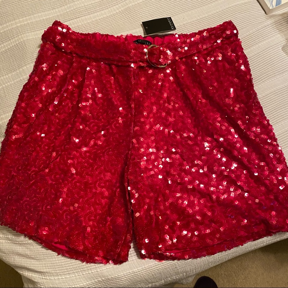 Eloquii pink sequins shorts